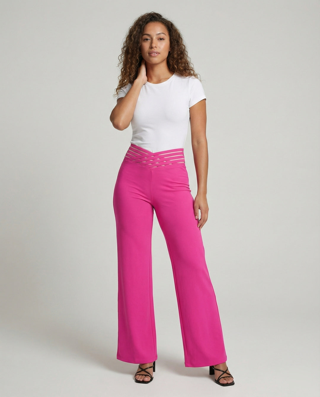 Damen Weit geschnittene Palazzo-Hose mit trendigen Cut-Outs R&B