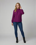 Damen elegante Bluse mit Stehkragen R&B
