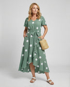 Maxikleid Sommer Damen Gepunktet