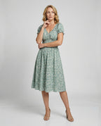 Damen Blumenkleid Sommer knielang