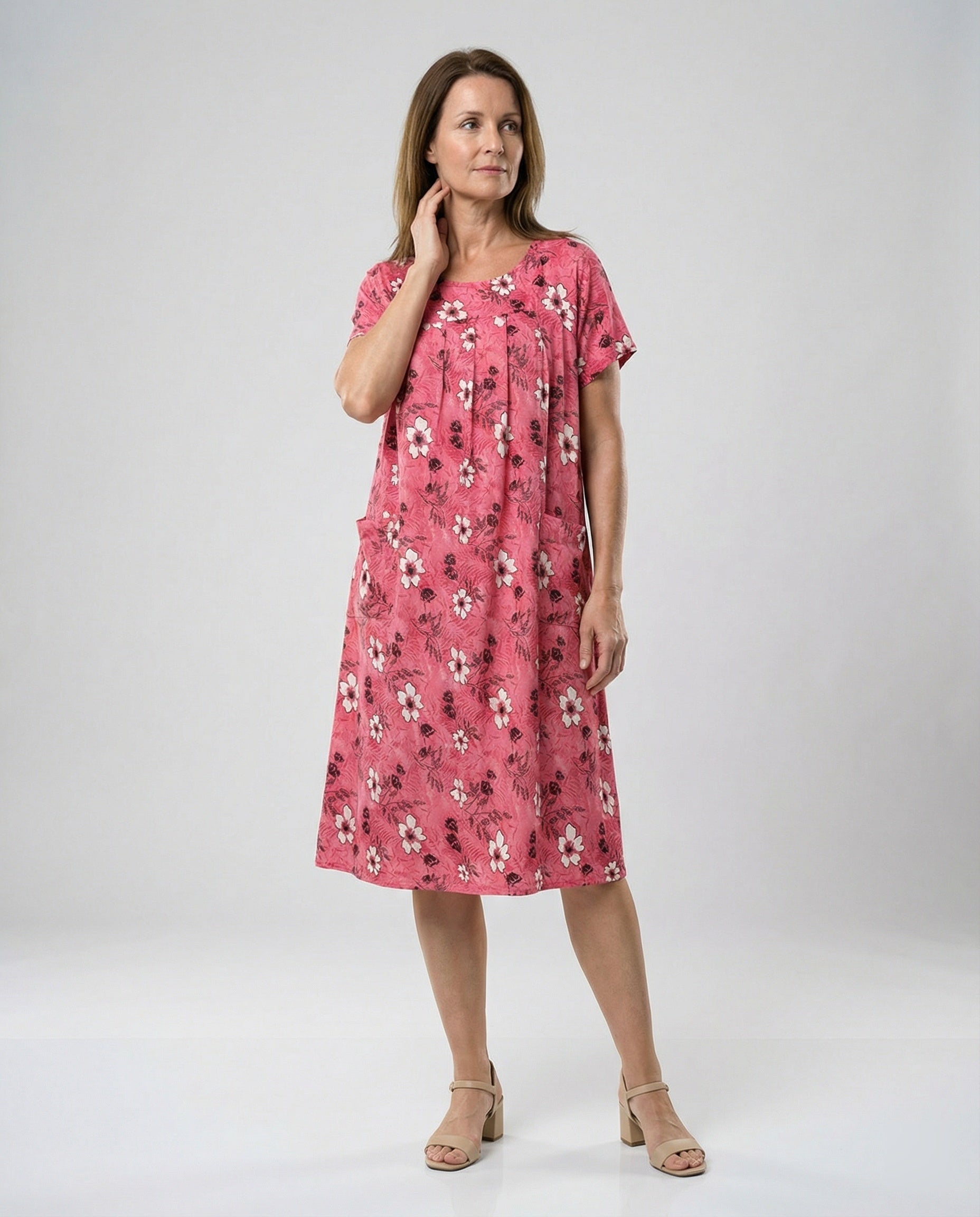 Luftiges Midikleid Damen Mit Taschen