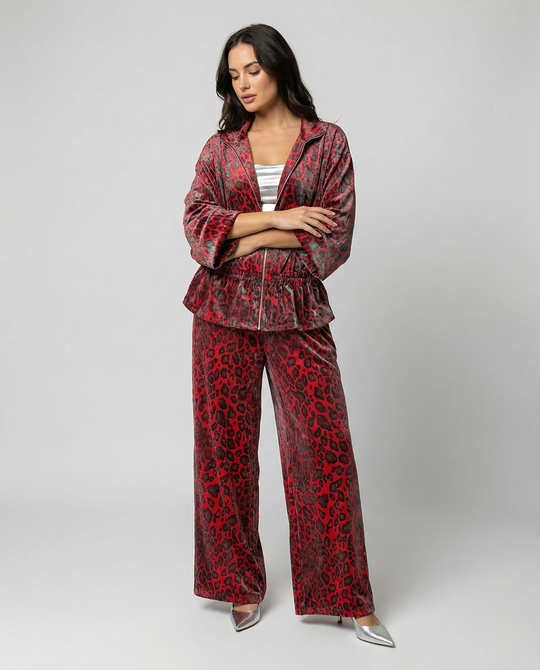 Damen Set aus weichem, gemustertem Sweatstoff mit lockerer Passform R&B