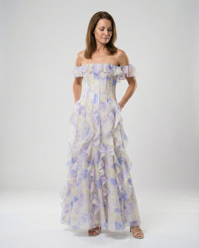 Damen Corsagen Abendkleid schulterfrei