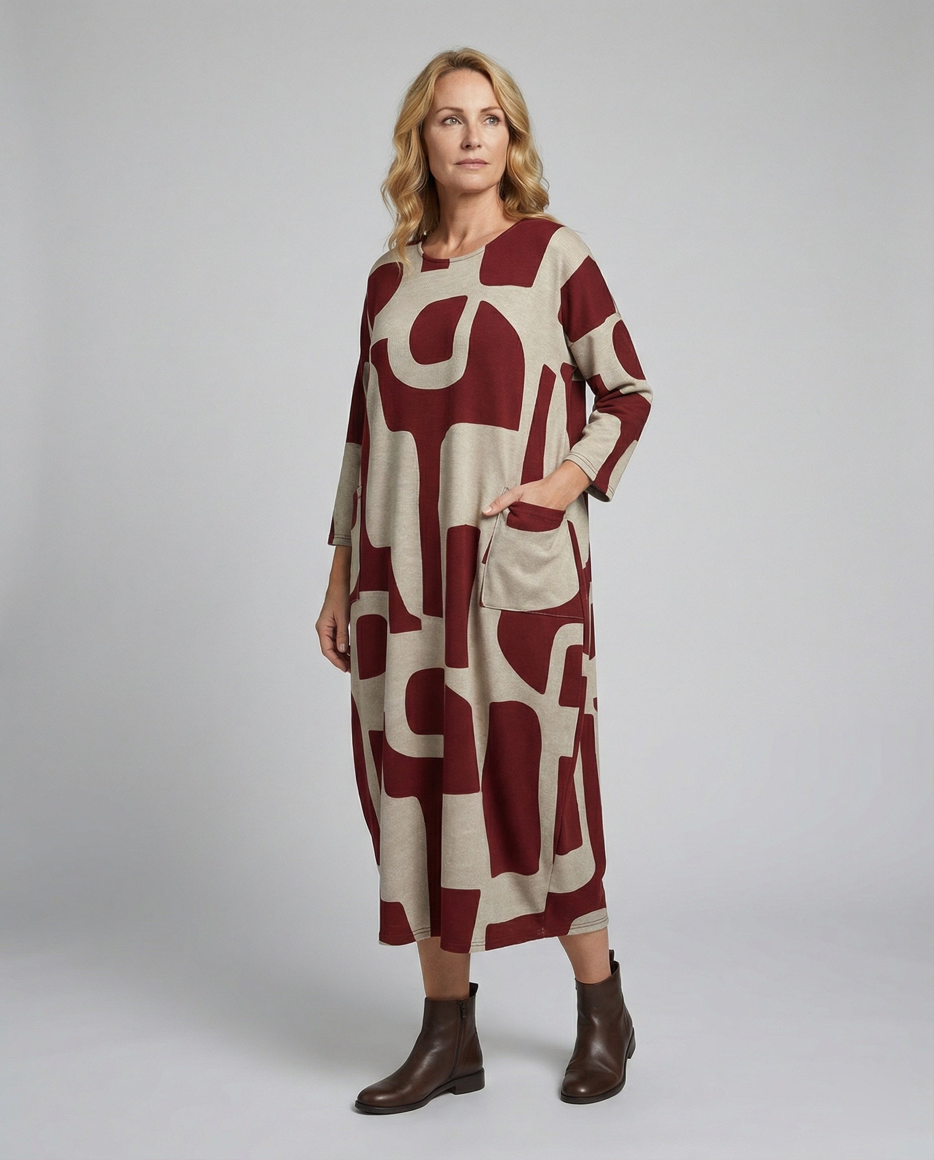 Damen Jerseykleid lang Print