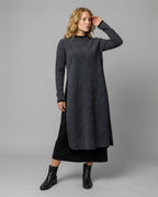 Langes Damen Midikleid in Lockerer Form mit Seitenschlitz - R&B