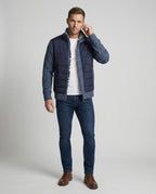 Herren Hybridjacke mit Kunstleder-Elementen