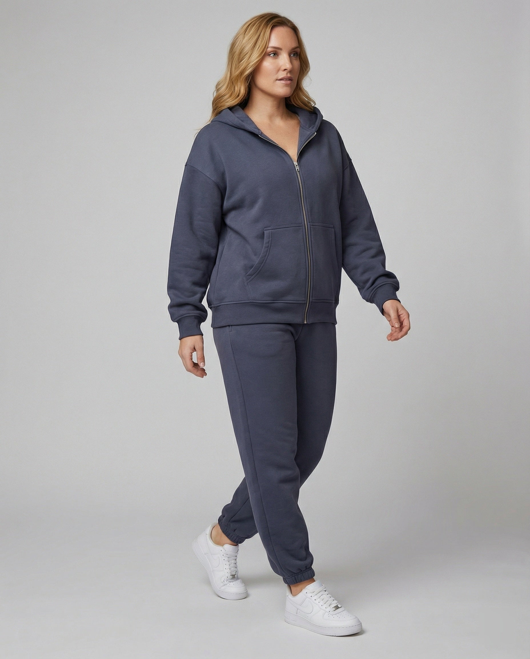 Damen Fleece Jogginganzug mit Kapuze R&B