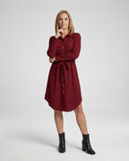 Freizeitkleid Damen knielang mit Knopfleiste