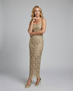 Damen Spitzen Maxikleid figurbetont