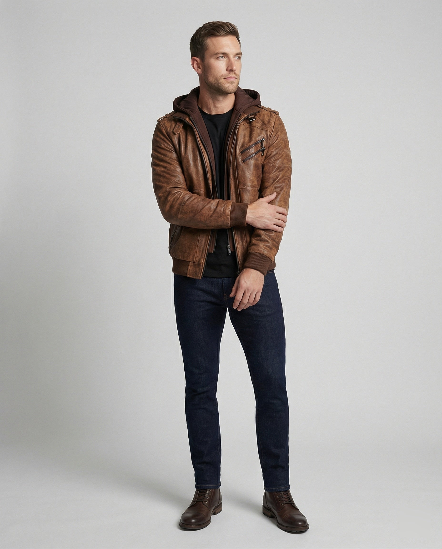 Stilvolle Herrenjacke mit Kapuze