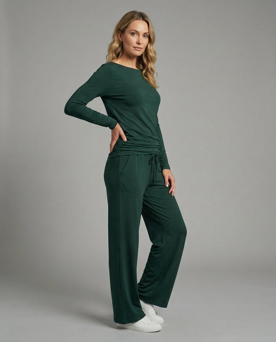 Damen elegantes und bequemes Lounge-Set mit langem Arm und elastischem Bund R&B