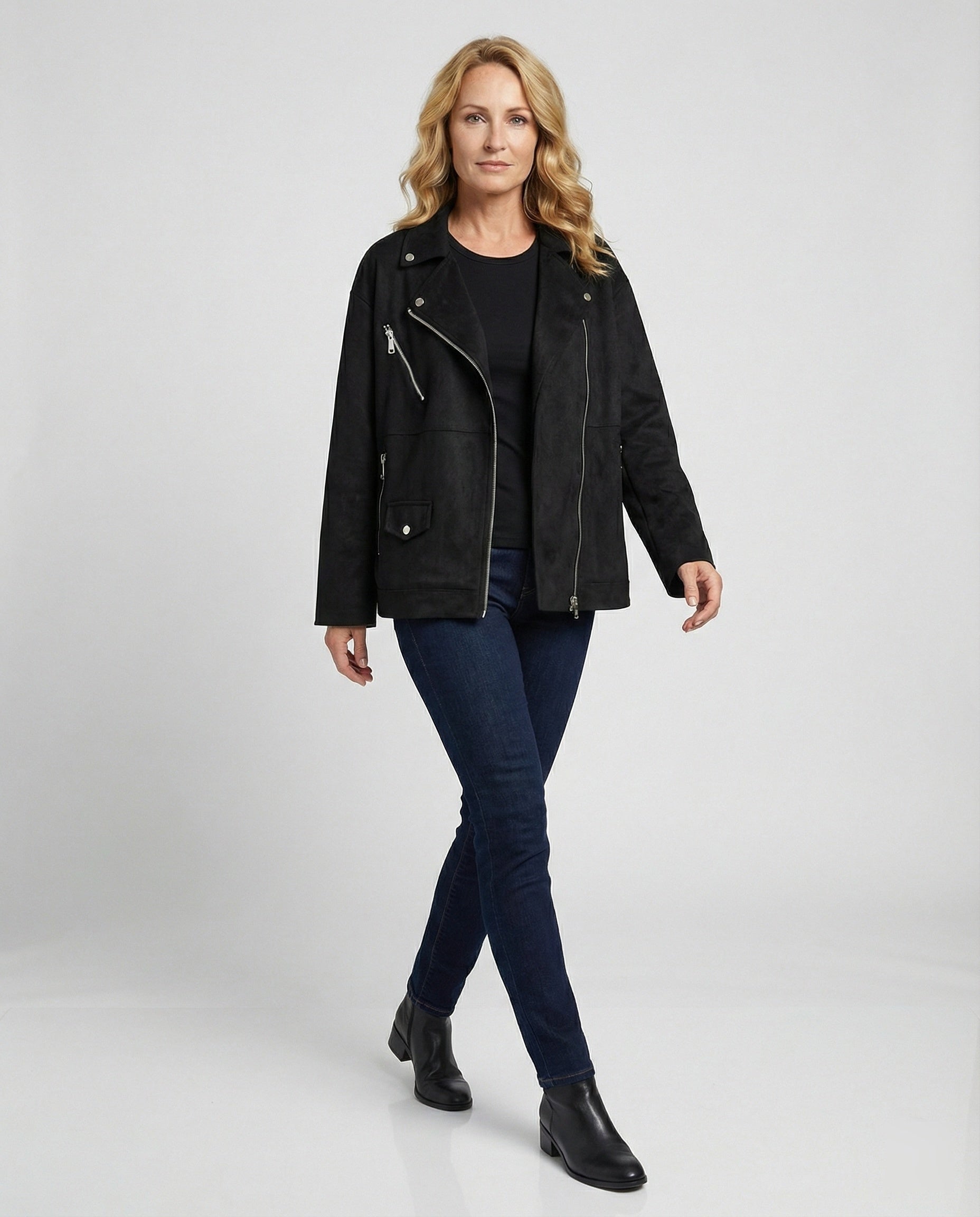Braune Lederjacke Damen Velours