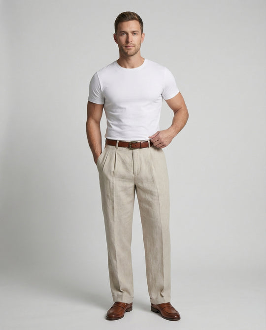 Herren elegante und bequeme Leinenhose R&B