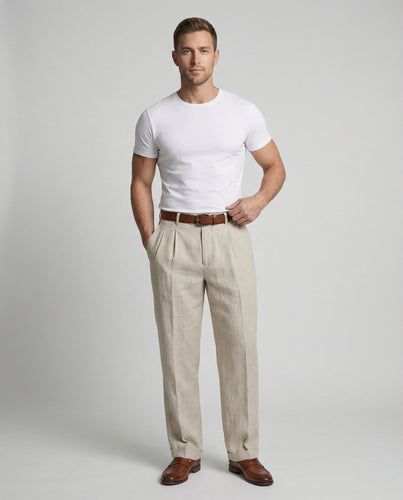 Herren elegante und bequeme Leinenhose R&B