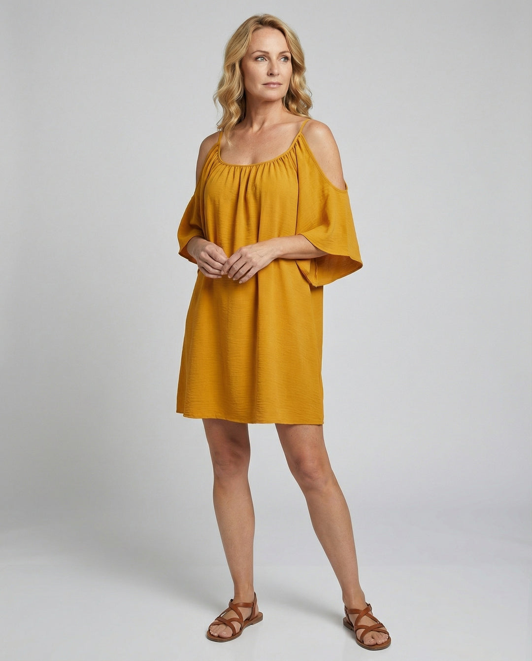 Damen Sommerkleid schulterfrei luftig