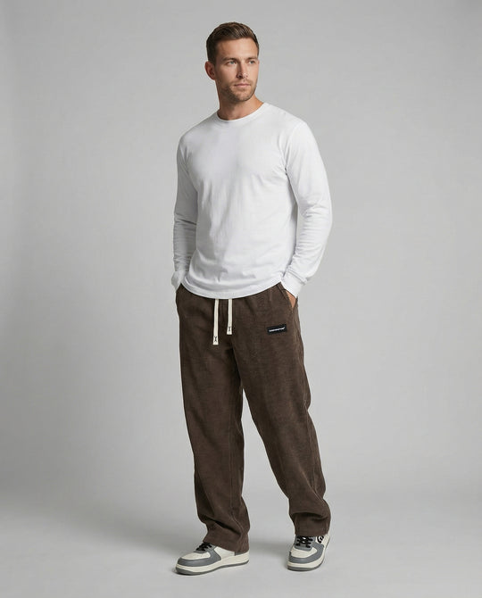 Herren Cordhose weit mit Kordelzug