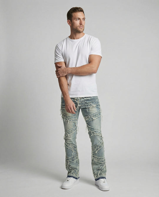 Herren Jeans Destroyed Look gerade