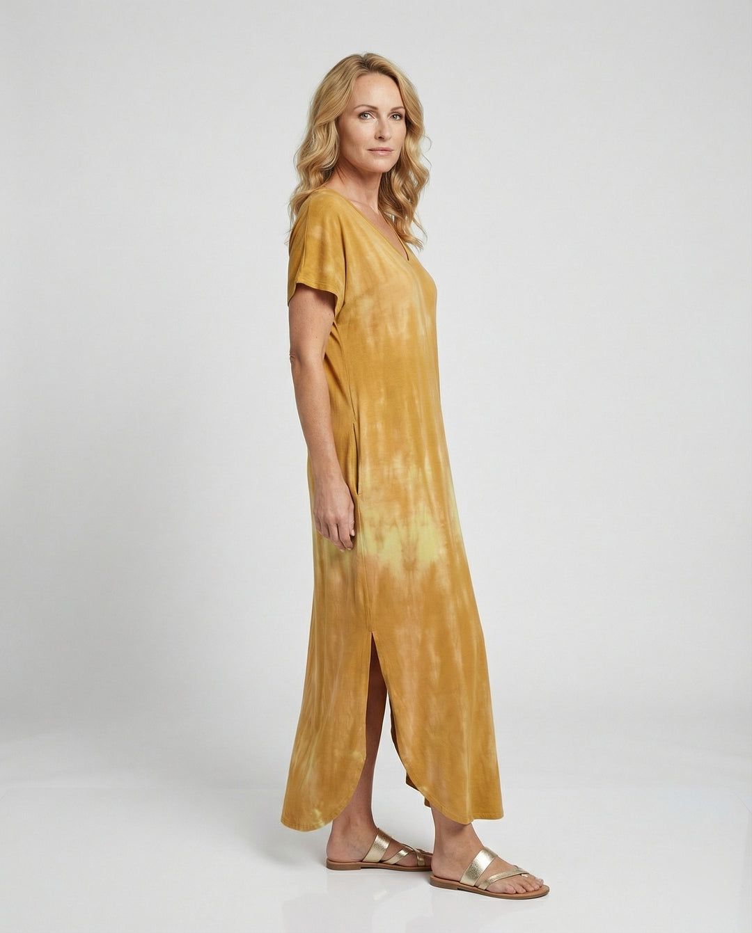 Damen Maxikleid Batik Oversize