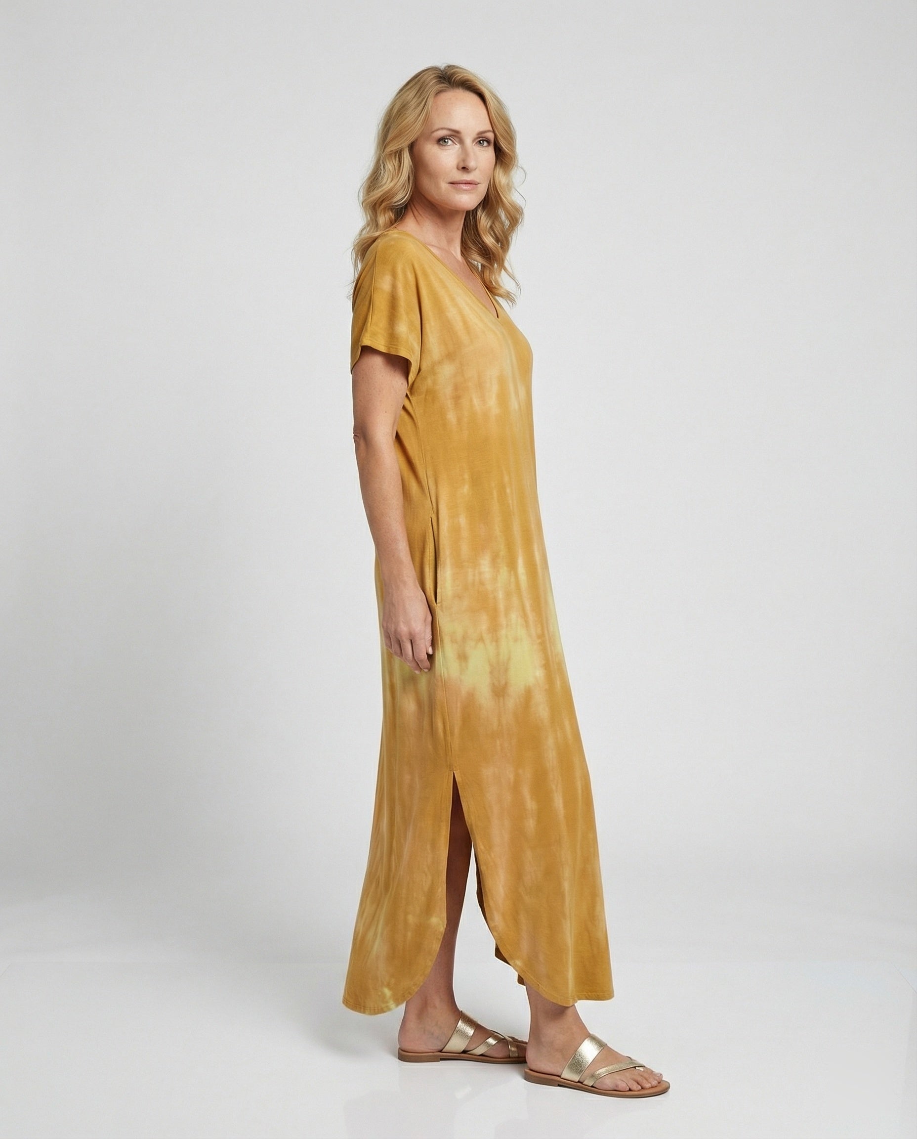 Damen Maxikleid Batik Oversize