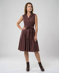 Damen Wickelkleid mit Kragen knielang