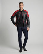 Herren Bikerjacke Motorsport Stil