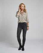 Damen elegante Bluse mit tiefem V-Ausschnitt