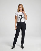 Kurzarmshirt Totenkopf Print Damen