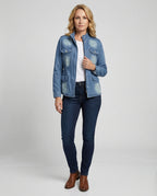 Damen Jeansjacke tailliert mit Taschen