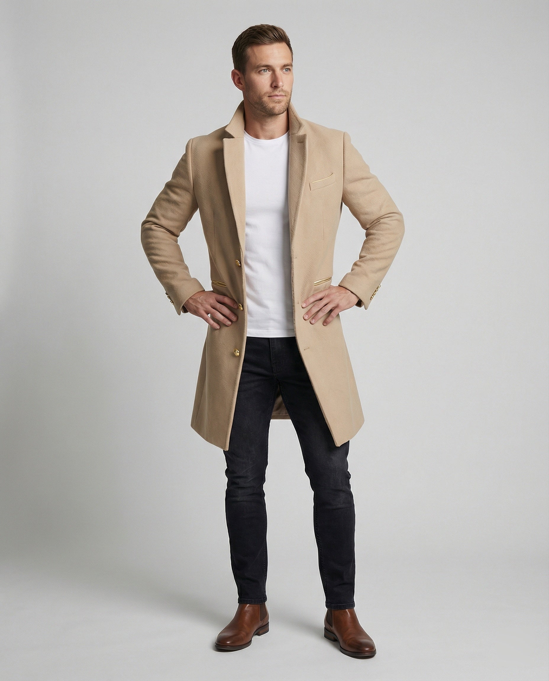 R&B | Eleganter Wolltrenchcoat für Männer