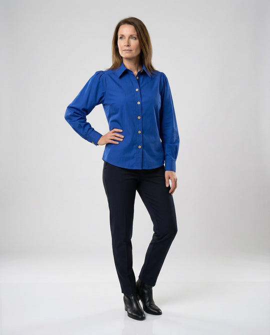 Damen Bluse mit Puffärmeln und elegantem Schnitt