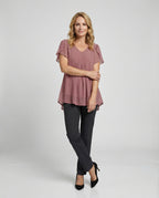 Tunika Bluse Damen mit Schmetterlingsärmeln