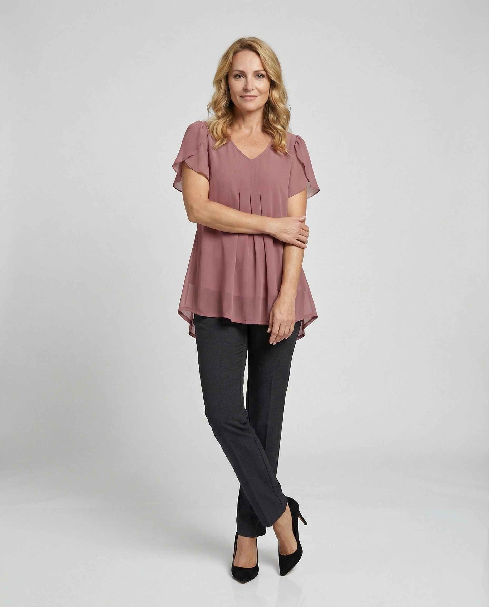 Tunika Bluse Damen mit Schmetterlingsärmeln