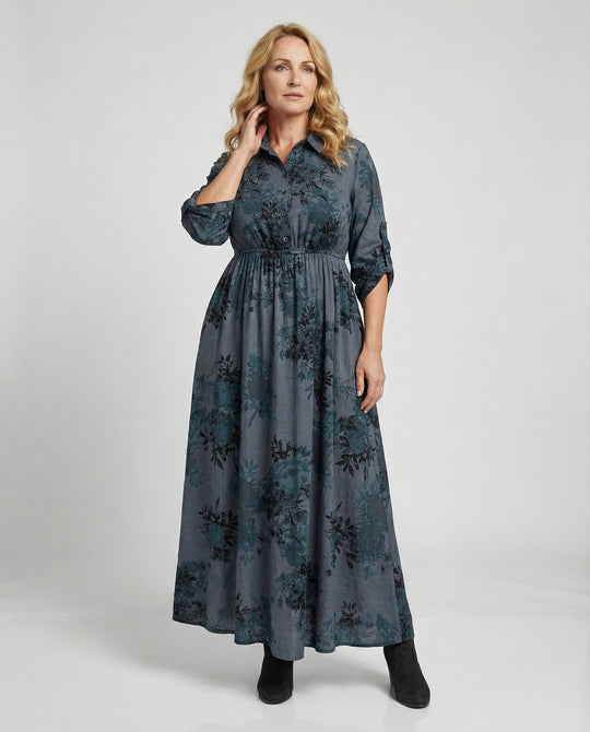 Freizeitkleid Damen Hemdblusenkleid A-Linie