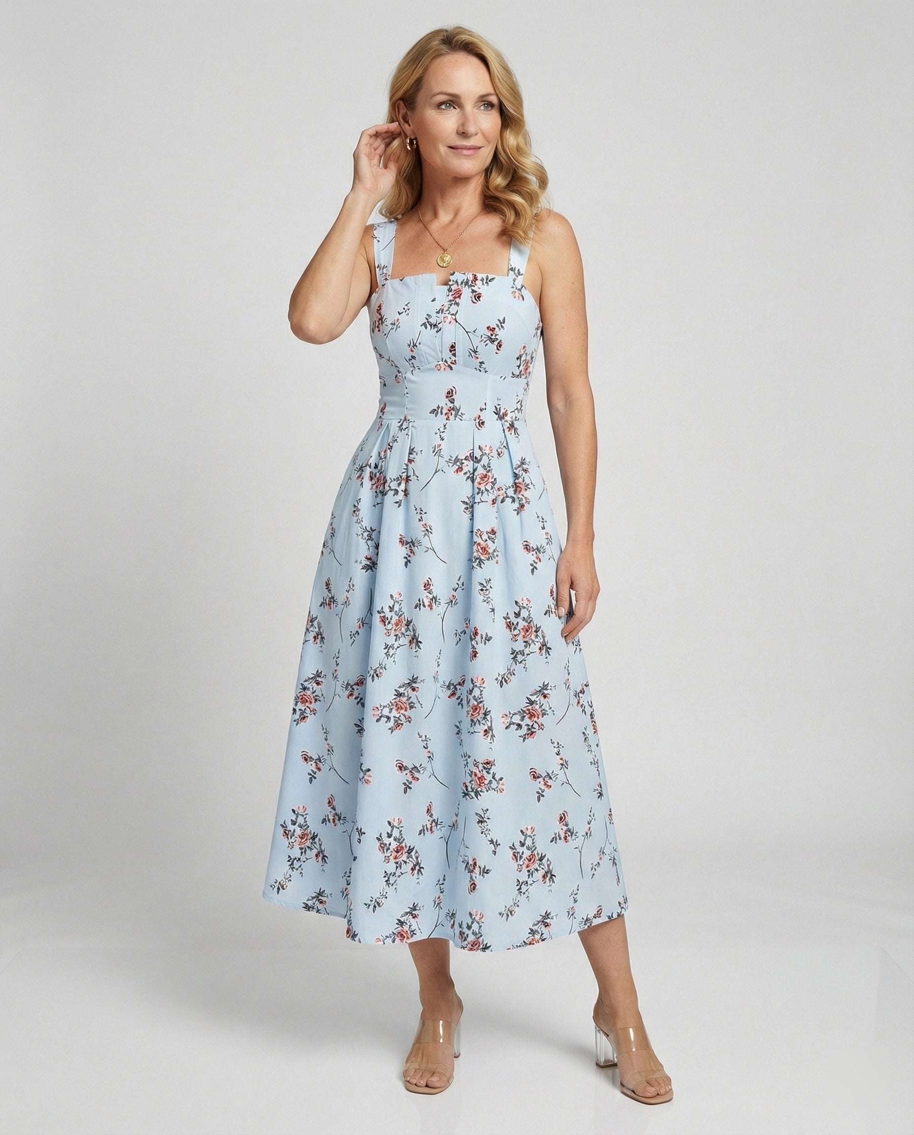 Damen Midikleid Korsett elegant
