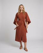R&B | Elegantes Kleid mit Laternenärmeln und Gürtel