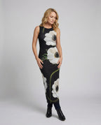 Blumenkleid Maxikleid Damen Figurbetont