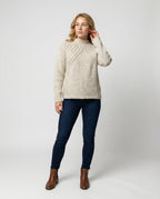 Damen Wolle Rippstrickpullover mit Hoher Kragen & Lässiger Stil | R&B
