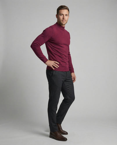 Herren eleganter Pullover mit Stehkragen R&B