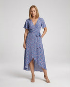 Damen Blumenkleid Midi mit Gürtel