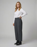 Damen Weite Anzughose High Waist mit eleganten Falten