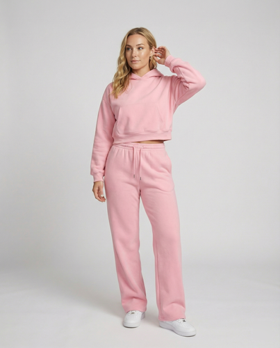 Damen Sweat-Set mit lässigem Schnitt und hohem Kragen R&B