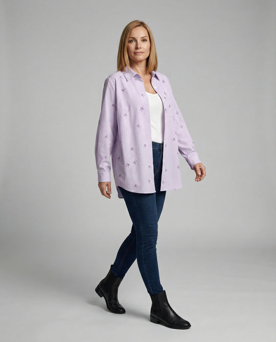Damen Hemdbluse Oversize Schleifen