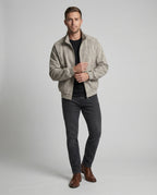 Herren Velours Kurzjacke Stehkragen