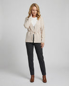 Damen Strickjacke mit Bindegürtel