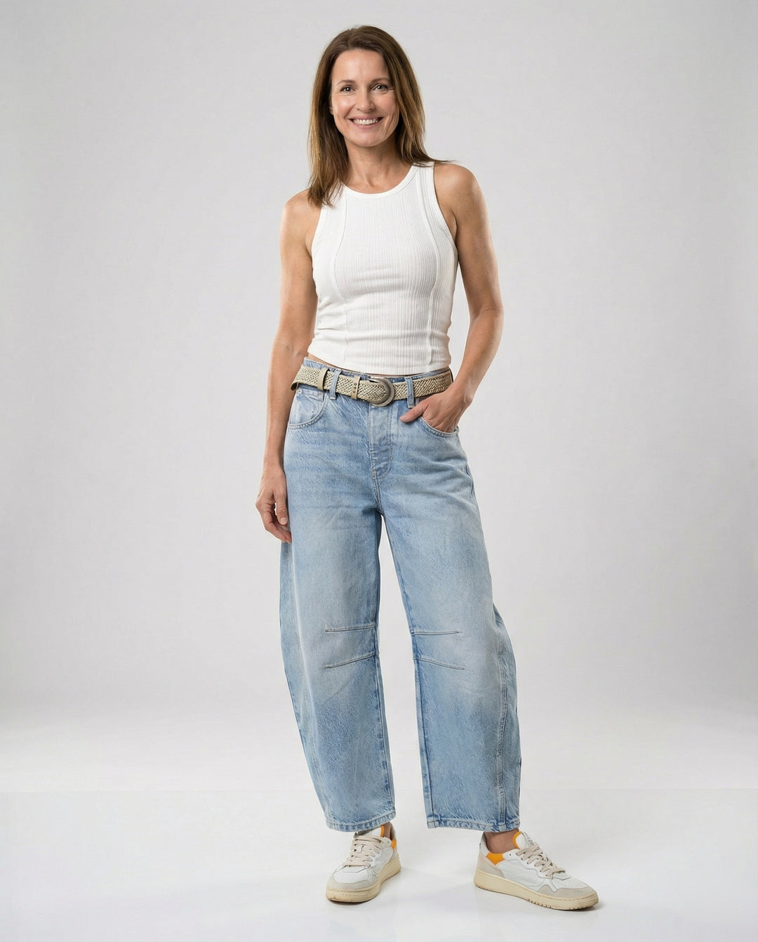 Damen Jeans weit Damen High Waist