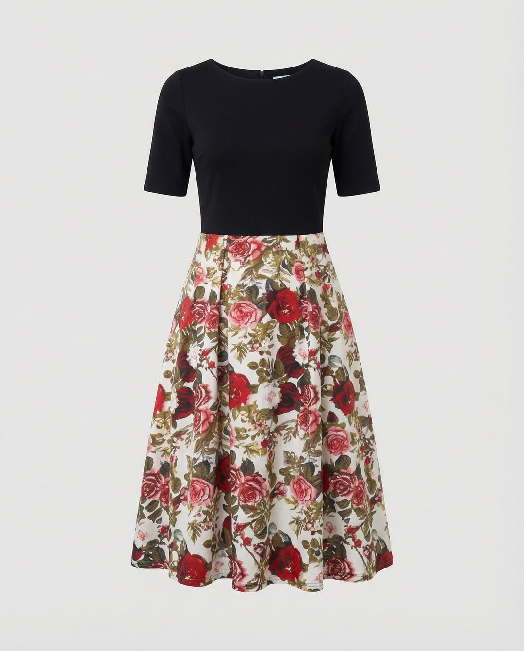 Damen Retro Freizeitkleid mit Blumenmuster