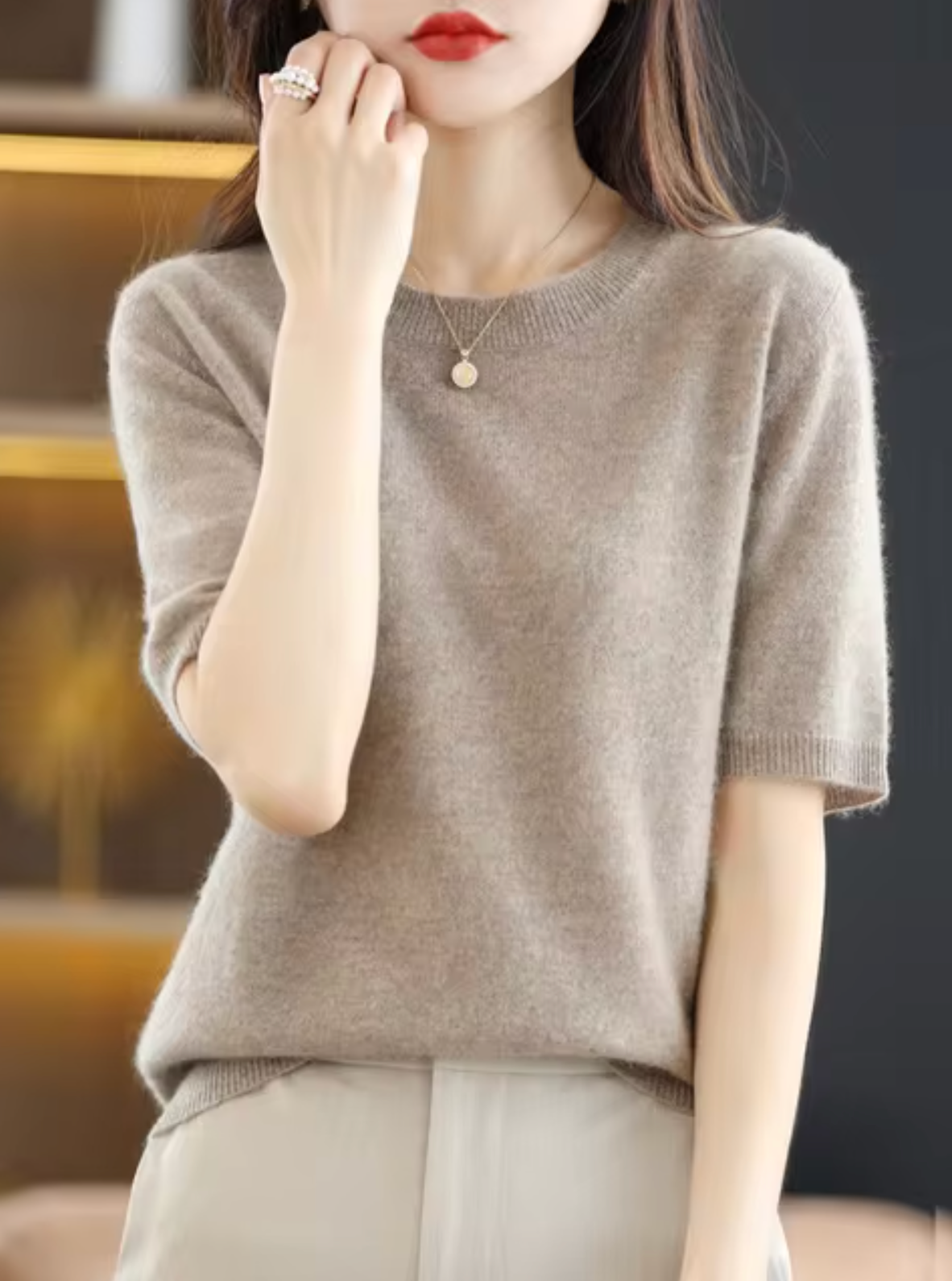 Heidi-Mode | Kurzärmliger Wollpullover