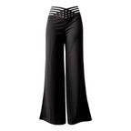 R&B | Hochtaillierte Flachbund-Hose mit Überkreuzten Beinen