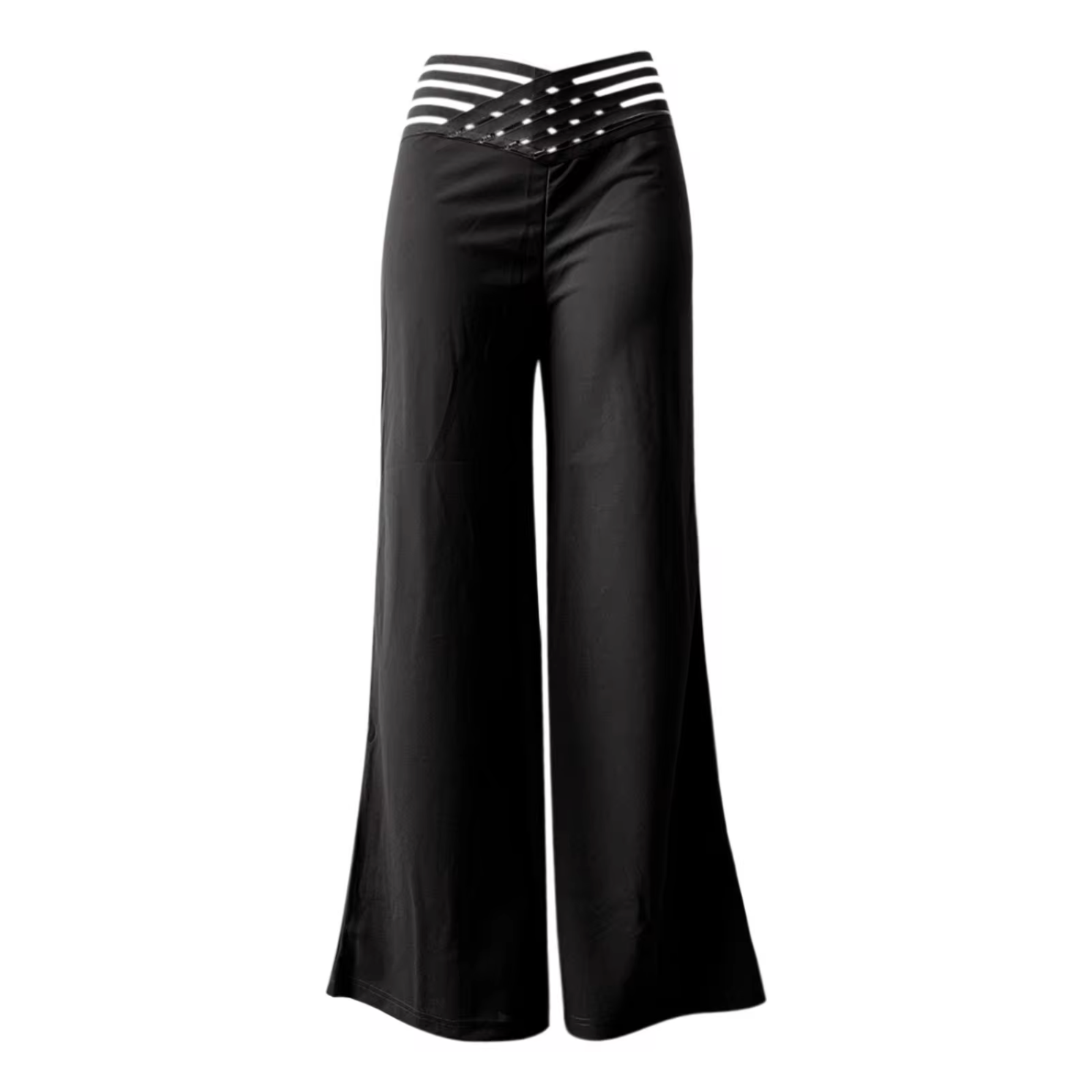 R&B | Hochtaillierte Flachbund-Hose mit Überkreuzten Beinen