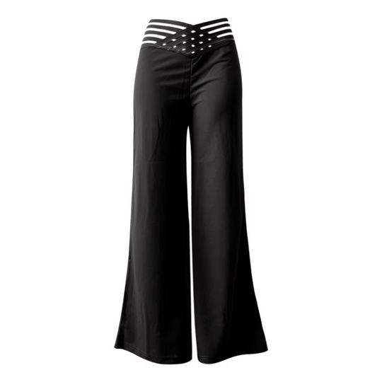 R&B | Hochtaillierte Flachbund-Hose mit Überkreuzten Beinen